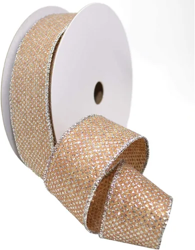 Miniatura 3 de Morex Ribbon 7614.40/20-815 Aurora, 1-1/2" X 20 yardas, oro/champán