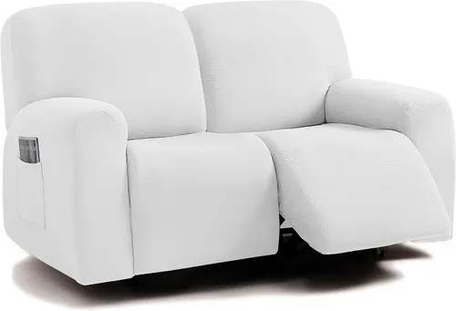 Miniatura 45 de ULTICOR - Juego de 8 fundas para sofá reclinable de jacquard, fundas elásticas para sofá reclinable para 3 cojines, fundas gruesas, suaves y Gris