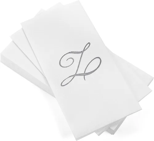 Miniatura 30 de AH AMERICAN HOMESTEAD Servilletas desechables – Servilletas doradas con monograma para invitados, servilletas acolchadas como tela para baño