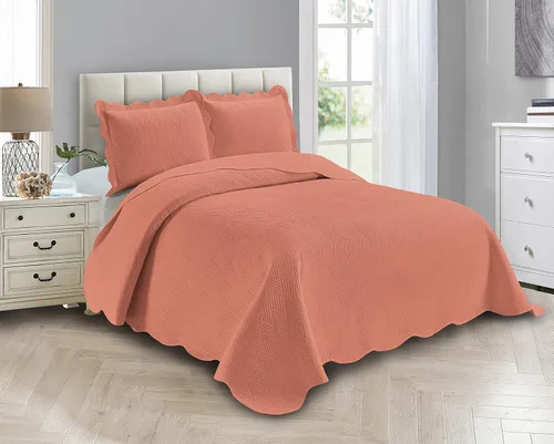 Miniatura 14 de Linen Plus Juego de Colcha y Cobertor de Lujo de Gran Tamaño con Relieve Color Verde Cazador Sólido Full/Queen Nuevo # Ashley