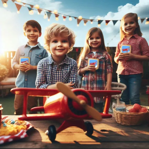 Miniatura 4 de Galletas temáticas de avión 24 piezas Galletas envueltas individualmente en color rojo, planeador, cielo azul, nubes, postres para fiestas