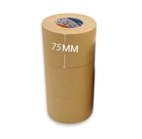 Miniatura 2 de 3 '' de ancho, 55yd (164.0 ft) de longitud, cinta autoadhesiva para enmarcar cuadros, lienzo de papel kraft marrón 2.953 in