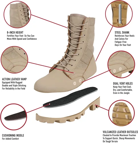 Miniatura 5 de Botas militares Rothco de jungla, Verde, 8