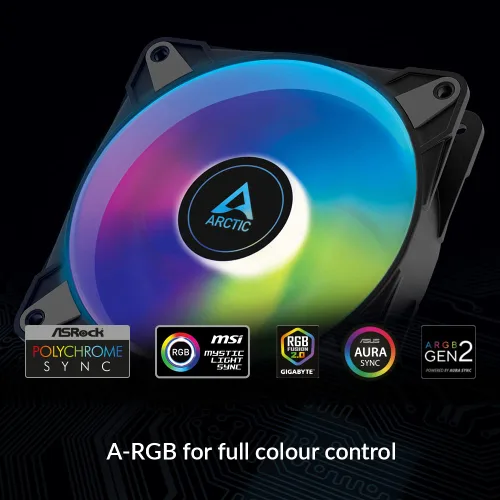 Miniatura 2 de ARCTIC P12 PWM PST A-RGB - Ventilador de PC, ventilador de caja PWM de 120mm optimizado para presión estática, semi-pasivo: 200–2000 RPM
