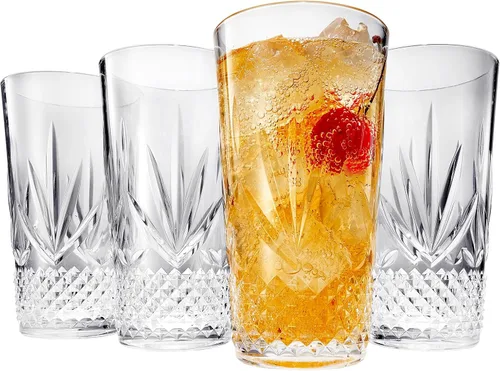 Miniatura 9 de Vasos irrompibles de plástico Tritan para cóctel, whisky, agua y vino Juego de 4 vasos Rocas reutilizables a la antigua, colores pastel Tenue