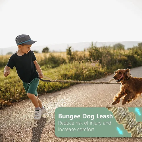 Miniatura 6 de BUMBIN Arnés para perros Medoum sin tirones, arnés táctico para perro, con asa, arnés de chaleco ajustable para perro, correa elástica de 6 pies