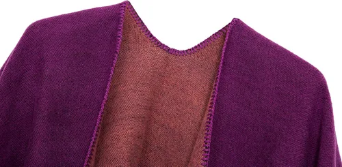 Miniatura 97 de Urban CoCo Poncho de colores para mujer, chal con frente abierto, color en bloques