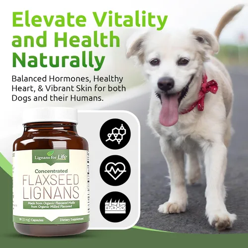 Miniatura 4 de Lignans For Life Linaza Lignans para perros y personas – Suplemento orgánico de linaza para apoyo hormonal, 15 mg 90 cápsulas, semillas de lino