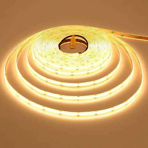 Miniatura 7 de GOMING Tira de luz LED COB de 32.8 ft/32.8 pies, 24 V, impermeable, IP65, blanco cálido, 3000 K, brillo uniforme, 3840 LED, CRI 93+, cinta de luces