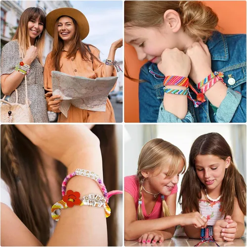 Miniatura 5 de Maynacs Arte y manualidades para niños de 8 a 12 años, kit de fabricación de pulseras de amistad para niñas, kit de fabricación de joyas para niños