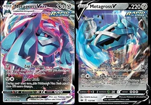 Metagross V y Vmax - Reinado escalofriante - Lote de cartas ultra raras de Pokémon - 112/198 y 113/198
