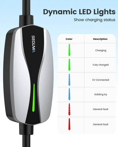 Miniatura 8 de Cargador EV portátil de nivel 1/2 para Tesla, 12A/16A, cable de extensión móvil de coche eléctrico de 25 pies con enchufe NEMA 6-20 de 240V