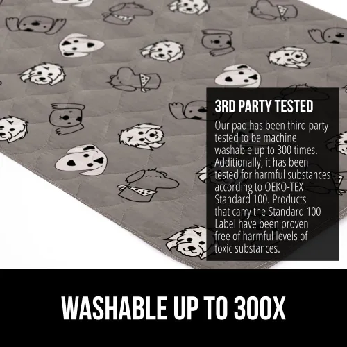 Miniatura 5 de GORILLA GRIP - Almohadillas lavables para cachorros, 18x12, alfombrilla antideslizante para jaula de perros, almohadilla impermeable de tela