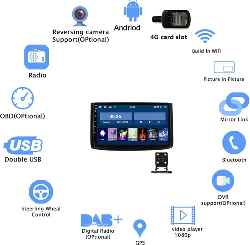 Miniatura 3 de Android 10.0 Double Din 9 Inch Car Stereo Audio 1080P Touchscreen in-Dash GPS Navigation Head Unit WiFi/Bluetooth/FM Radio for Chevrolet Epica