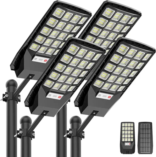 Miniatura 10 de WYWNA Farolas solares impermeables para exteriores, gran angular de 6500 K, luz de inundación solar con sensor de movimiento y control remoto, luz