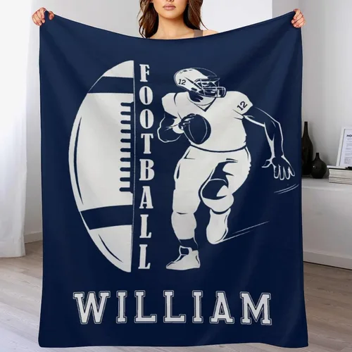 Miniatura 12 de Manta de fútbol personalizada, manta de forro polar suave y acogedora del equipo de fútbol, regalo de fútbol personalizado para niños, papá, marido