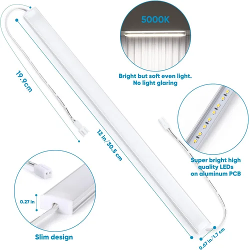 Miniatura 3 de Litever Barras de tira de luz LED adicionales adicionales de 12 V CC con accesorios de montaje. Barras de luz LED adicionales adicionales serie