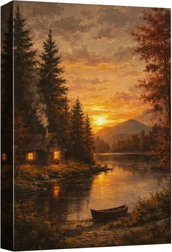 Miniatura 28 de SIGNFORD Lienzo decorativo para pared de sala de estar, dormitorio, hogar, obras de arte, bosque abstracto, listo para colgar, 16 x 24 pulgadas