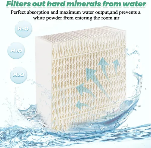Miniatura 4 de Techecook - Filtros de mecha súper humidificadores 1043 (paquete de 2) de repuesto para filtro humidificador evaporativo Essick AirCare EP9500