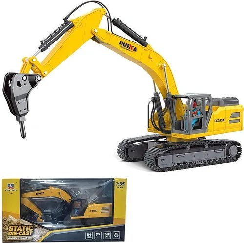 Miniatura 13 de Excavadora grande para vehículos de construcción, excavadora hidráulica de aleación resistente, escala 1:35, camión de juguete para niños de 8, 9