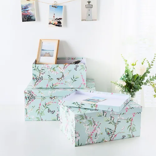 Miniatura 8 de Soul & Lane Cajas de almacenamiento de fotos de mariposas en vuelo (juego de 3): cajas anidables con tapas, contenedores de cartón decorativos
