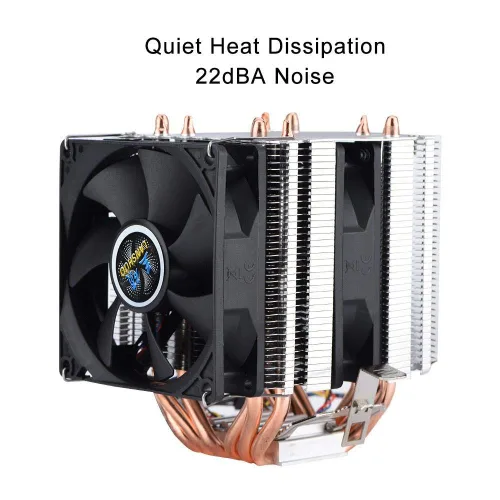 Miniatura 5 de Enfriador silencioso de CPU 800-2200 revoluciones/minuto CPU Cooler 6 Heatpipe disipación de calor adecuado para AMD, Intel 775, 1150, 1151, 1155