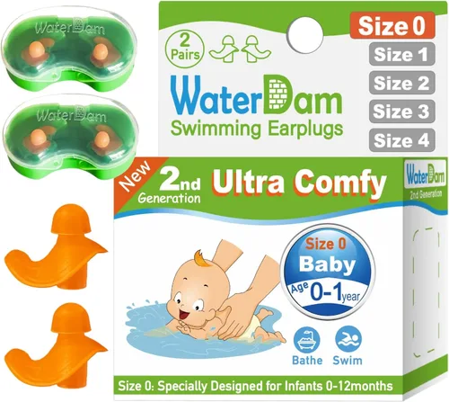 Miniatura 11 de WaterDam A-Series - Tapones de natación para los oídos, ultra cómodos, grandes, impermeables