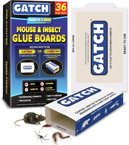 Miniatura 10 de GATCH Trampas para cucarachas para interiores (paquete de 12), trampas adhesivas para cucarachas, trampas de pegamento adhesivo para cucarachas