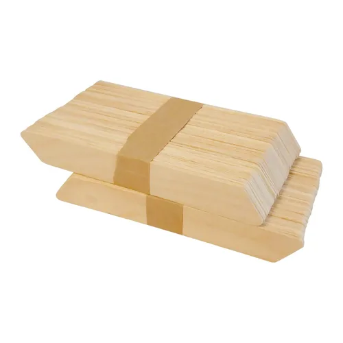 Miniatura 6 de Waxness Espátulas de cera de madera, 100 unidades, varillas aplicadoras en ángulo para cera corporal y de precisión, madera de abedul desechable