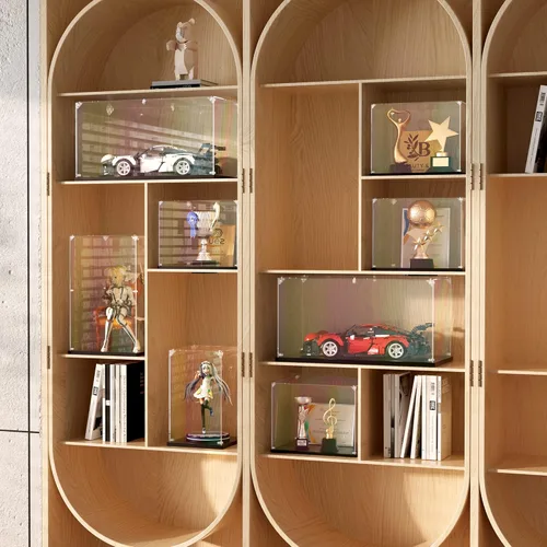 Miniatura 4 de Vitrina de acrílico transparente, vitrina autoensamblable para coleccionables, figuras de acción, muñecas, caja de vidrio alternativa para regalos