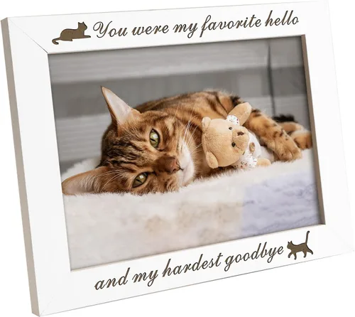 Marco de fotos para gatos, regalos conmemorativos de gatos, marcos de fotos de gatos, regalo de condolencias de gatos con pérdida, marco de mascotas