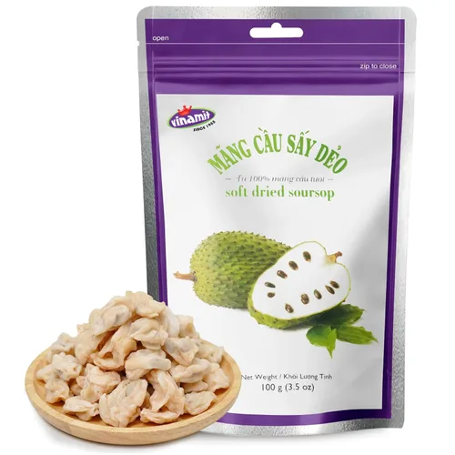 Miniatura 16 de Vinamit Fruta de Guanábana Seca Suave con Chile Bolsa de 3.5 oz Aperitivos de Fruta Exótica Masticables Vegano, Sin Gluten, Sin OMG Alto