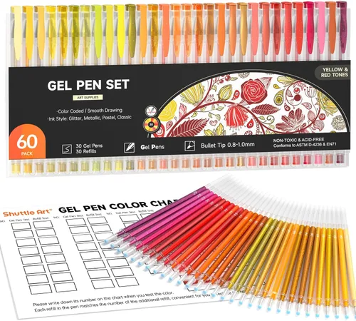 Miniatura 11 de Shuttle Art Bolígrafos de gel pastel, 24 colores pastel lechosos para papel negro, libros para colorear para adultos, dibujo, garabatos, Paquete