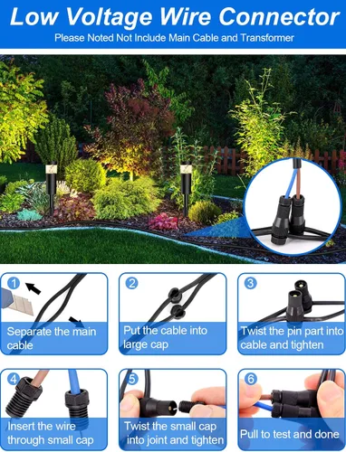 Miniatura 6 de Luces de Sendero Paisajístico de Bajo Voltaje de 5W con Conectores 12V Iluminación Paisajística Exterior Luces LED de Poste de Sendero Cableadas