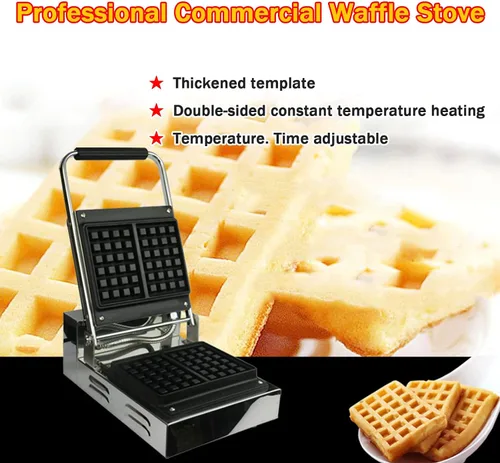 Miniatura 2 de Máquina de gofres belga de 1200 W, platos de cocina antiadherentes, máquina de gofres con control de temperatura ajustable, gofres belgas grandes