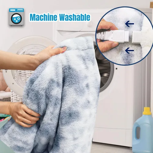 Miniatura 2 de GOQO TOMO Manta Eléctrica Térmica 50" x 60" Throw Wrap con 12 Niveles de Calefacción para Uso en Casa y Oficina Gris Degradado-H60 12 Heating