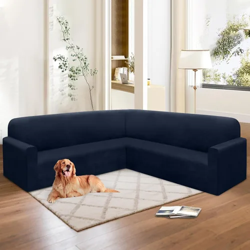 Miniatura 112 de HDCAXKJ Fundas de sofá seccional de esquina de terciopelo elástico en forma de L, juego de fundas deslizantes suaves y gruesas en forma de U