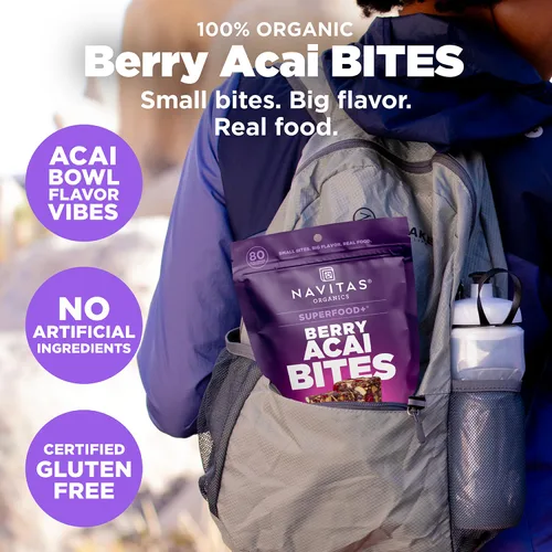 Miniatura 3 de Navitas Organics Berry Acai Superfood+ BITES – Power Snacks – Todo natural a base de plantas – Energía limpia y nutrición – USDA orgánico, sin OMG