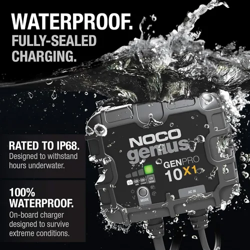 Miniatura 3 de NOCO Genius GENPRO10X1: Cargador de batería a bordo de 1 banco, 10A - 10A por banco, cargador marino impermeable de 12V con protección contra