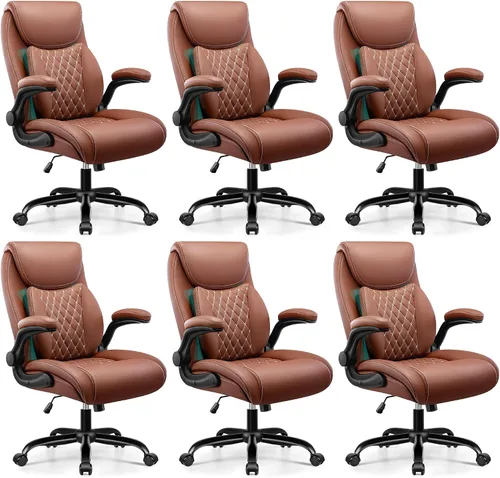 Miniatura 11 de BESTFAIR Silla de oficina, silla ejecutiva de escritorio para computadora con soporte lumbar para aliviar el dolor de espalda baja, silla ergonómica