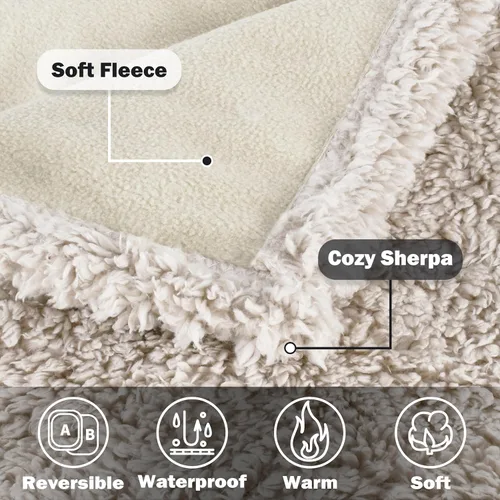 Miniatura 4 de Kritter Planet - Manta impermeable y a prueba de orina para perros grandes; manta suave, reversible y a prueba de líquidos para proteger el sofá