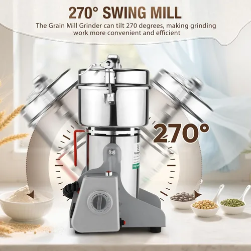 Miniatura 4 de Molinillo eléctrico de grano - Molinillo de granos de alto rendimiento, 28.22 oz, 110 V, 3000 W, adecuado para cocina, hogar, uso comercial