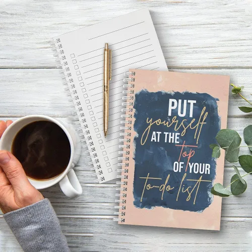 Miniatura 6 de Cuaderno motivacional en espiral de 5.5 x 8.5 pulgadas, 120 páginas de lista de verificación, cubierta laminada brillante duradera, espiral