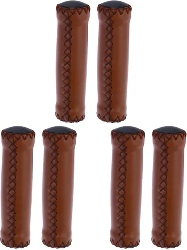 BESPORTBLE 3pairs Brown PU y bicicleta para manillar ligero de cuero apretones apretones, goma de montaña