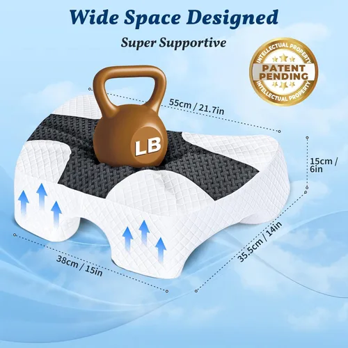 Miniatura 3 de SAHEYER Almohada para dormir de lado con agujero para el brazo, almohada de espuma viscoelástica para aliviar el dolor de cuello y hombros, almohada