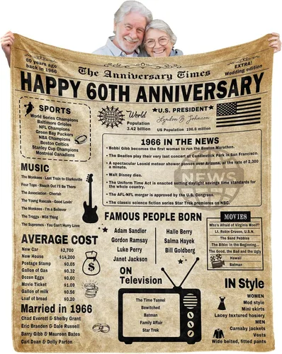 Miniatura 14 de Manta de boda de 50 aniversario, regalo para 50 aniversario de boda, regalo dorado de 50 años de matrimonio, regalos para pareja, esposa, marido