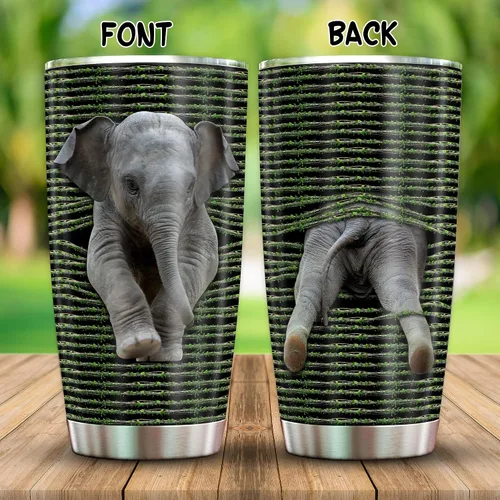 Miniatura 2 de TERAVEX Vaso de elefante 3D con tapa de 20 onzas, regalo ideal para los amantes de los elefantes