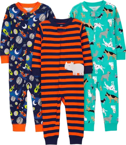Miniatura 35 de Simple Joys by Carter's Pijama de algodón sin pies de ajuste cómodo para niños (3 unidades)