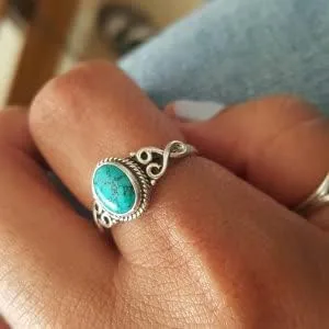 Miniatura 5 de Avicrafts Turquoise Stone Ring 925 Sterling Silver Statement Ring For Women Handmade Gemstone Christmas Jewellery Gift For Her