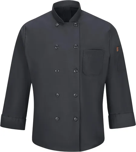 Miniatura 4 de Red Kap Abrigo de chef de manga larga con diez botones para hombre con Mimix y Oilblok